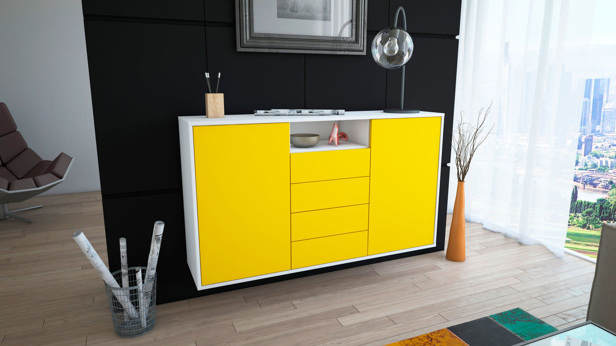 Sideboard Eugene, Gelb, hängend (136x79x35cm)