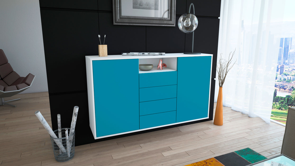 Sideboard Eugene, Türkis, hängend (136x79x35cm)