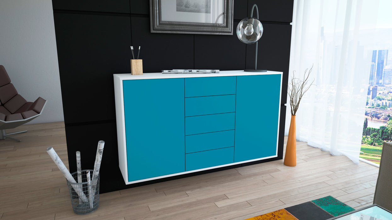 Sideboard Pembroke Pines, Türkis, hängend (136x79x35cm)