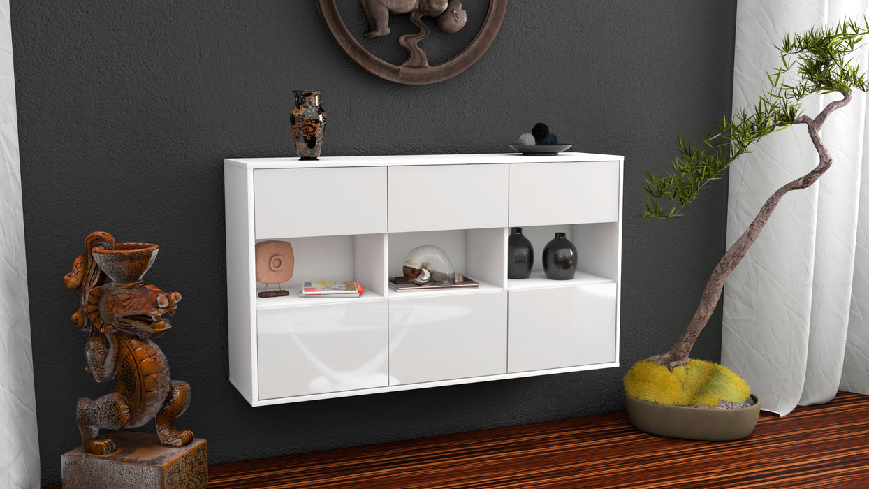 Sideboard Paterson, Weiß, hängend (136x79x35cm)