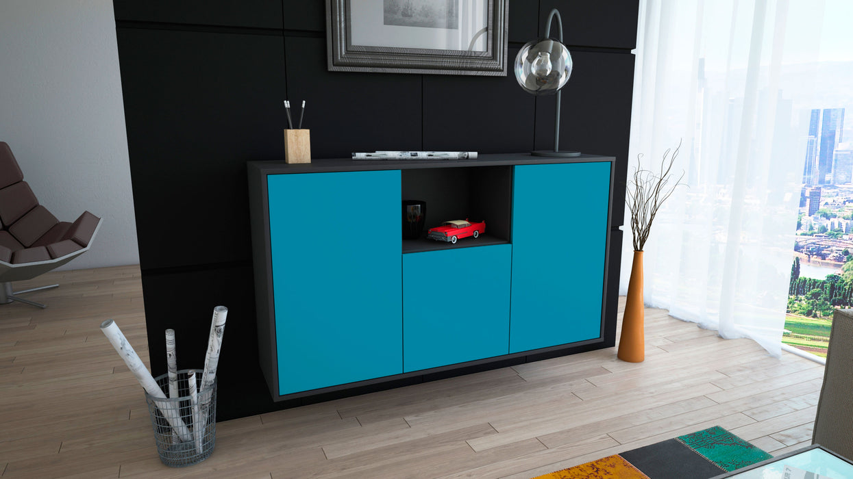 Sideboard Overland Park, Türkis, hängend (136x79x35cm)