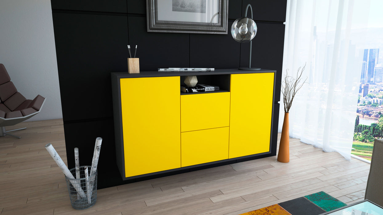 Sideboard Dayton, Gelb, hängend (136x79x35cm)