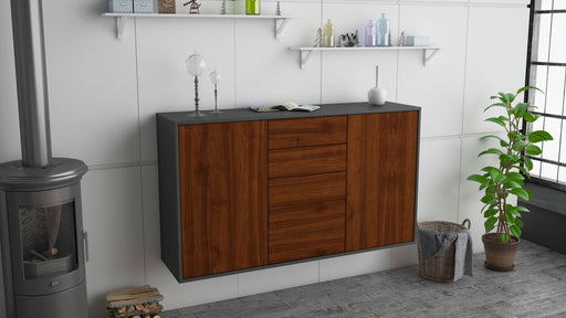 Sideboard Sioux Falls, Walnuss, hängend (136x79x35cm)