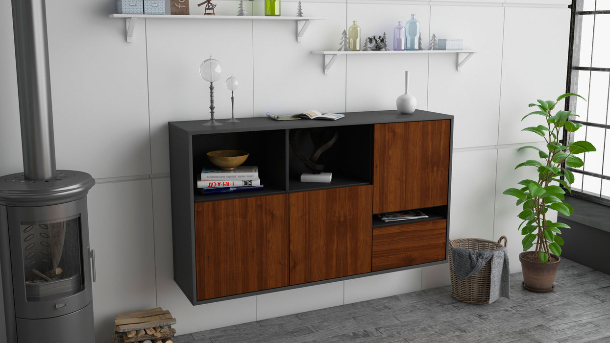 Sideboard Salinas, Walnuss, hängend (136x79x35cm)