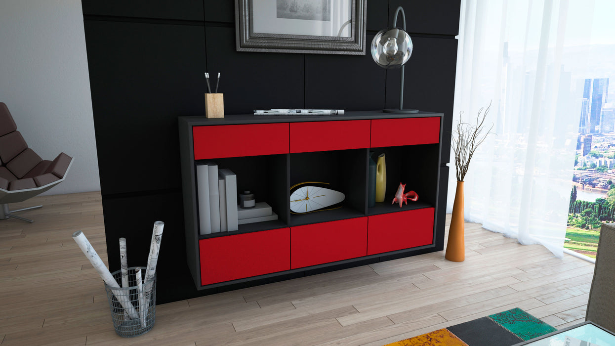 Sideboard Torrance, Bordeaux, hängend (136x79x35cm)