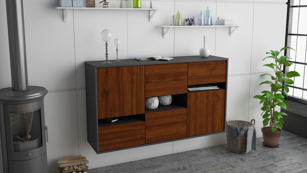 Sideboard Hayward, Walnuss, hängend (136x79x35cm)