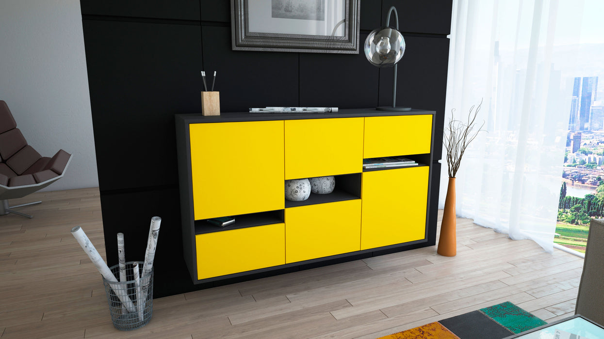 Sideboard Hayward, Gelb, hängend (136x79x35cm)