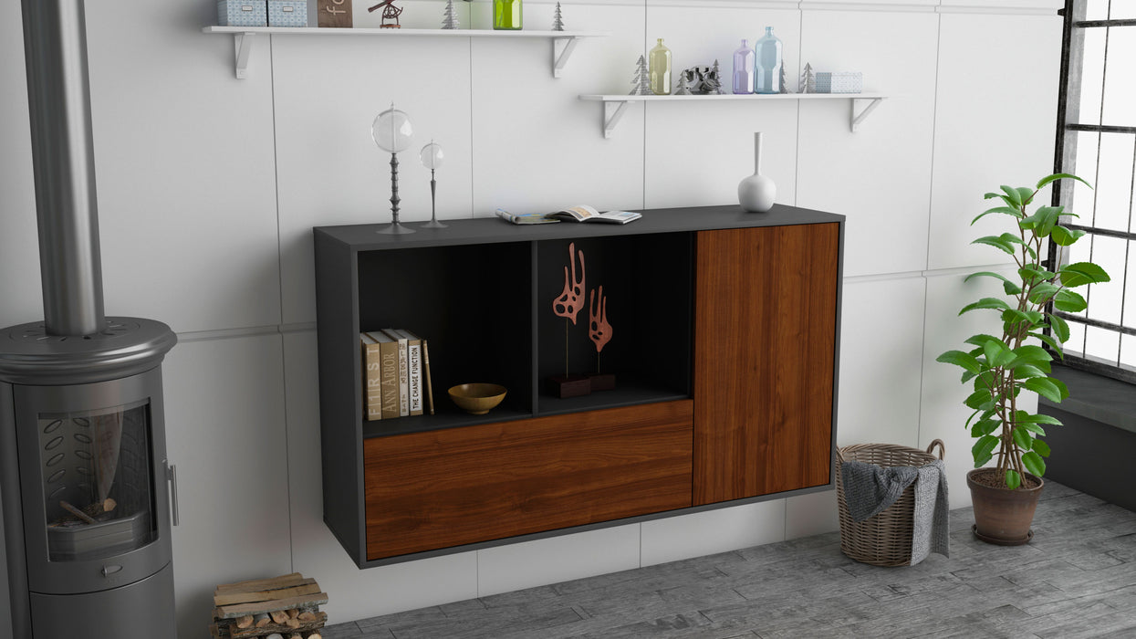 Sideboard Palmdale, Walnuss, hängend (136x79x35cm)