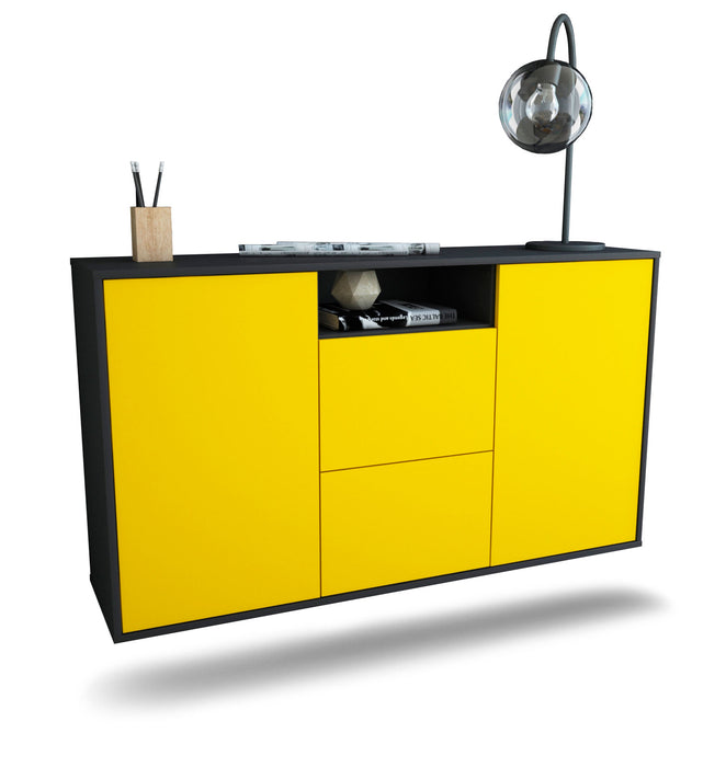 Sideboard Dayton, Gelb, hängend (136x79x35cm)