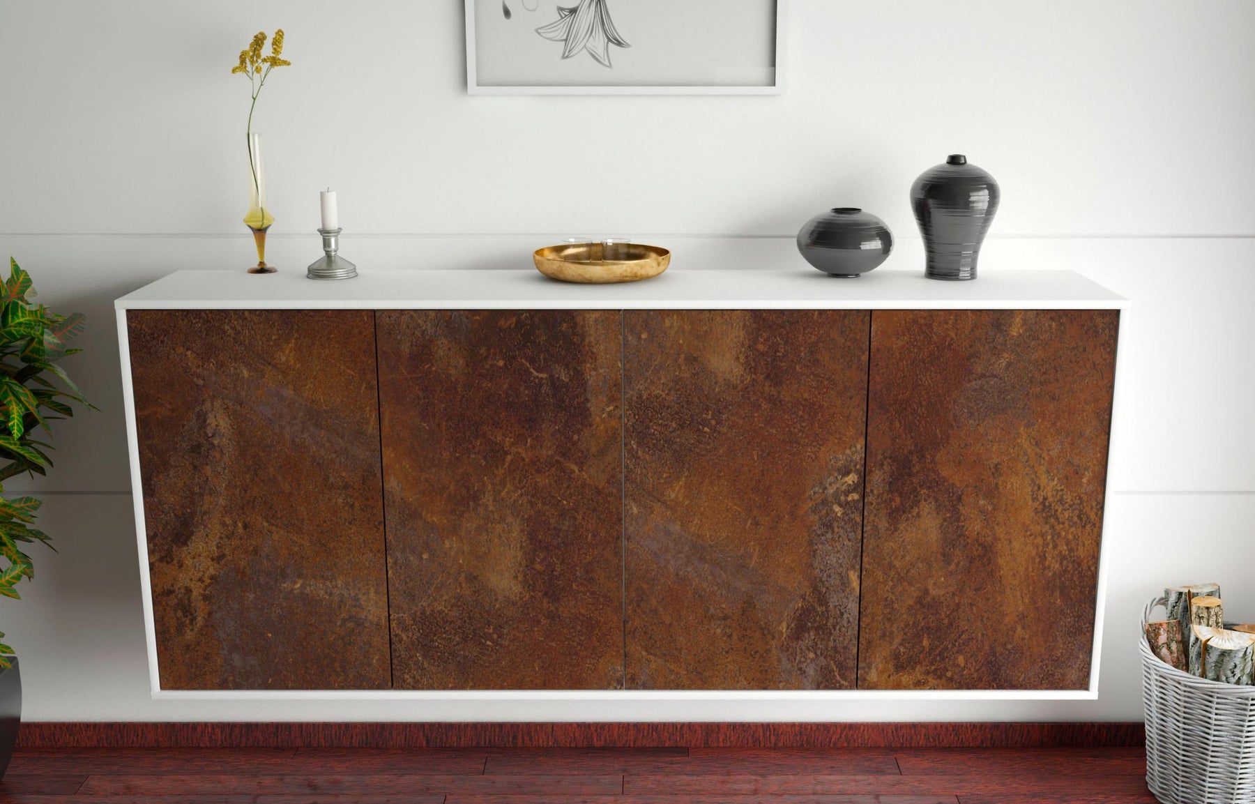 Sideboard Lakewood, Rost, hängend (180x79x35cm)