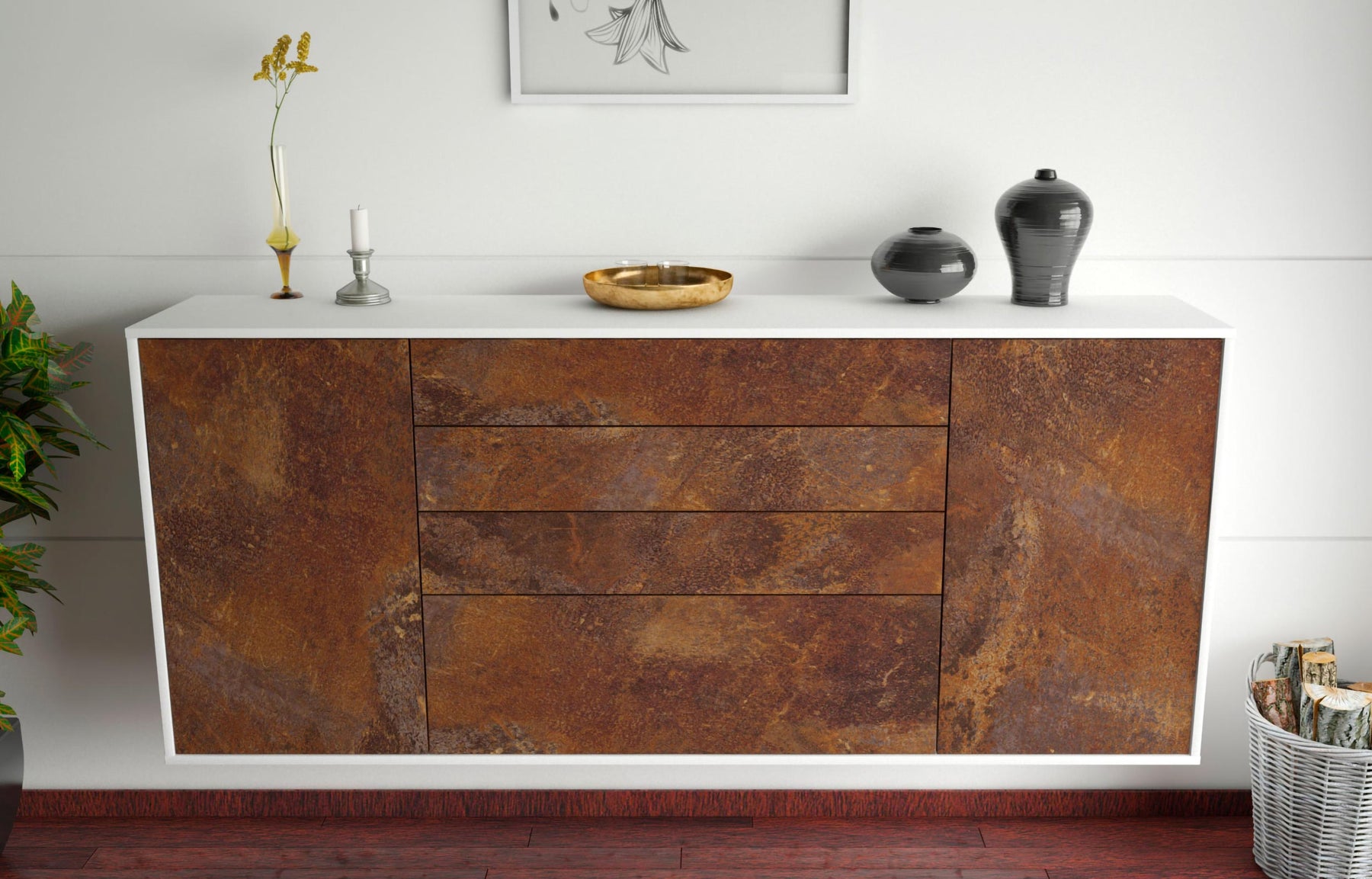 Sideboard Alexandria, Rost, hängend (180x79x35cm)