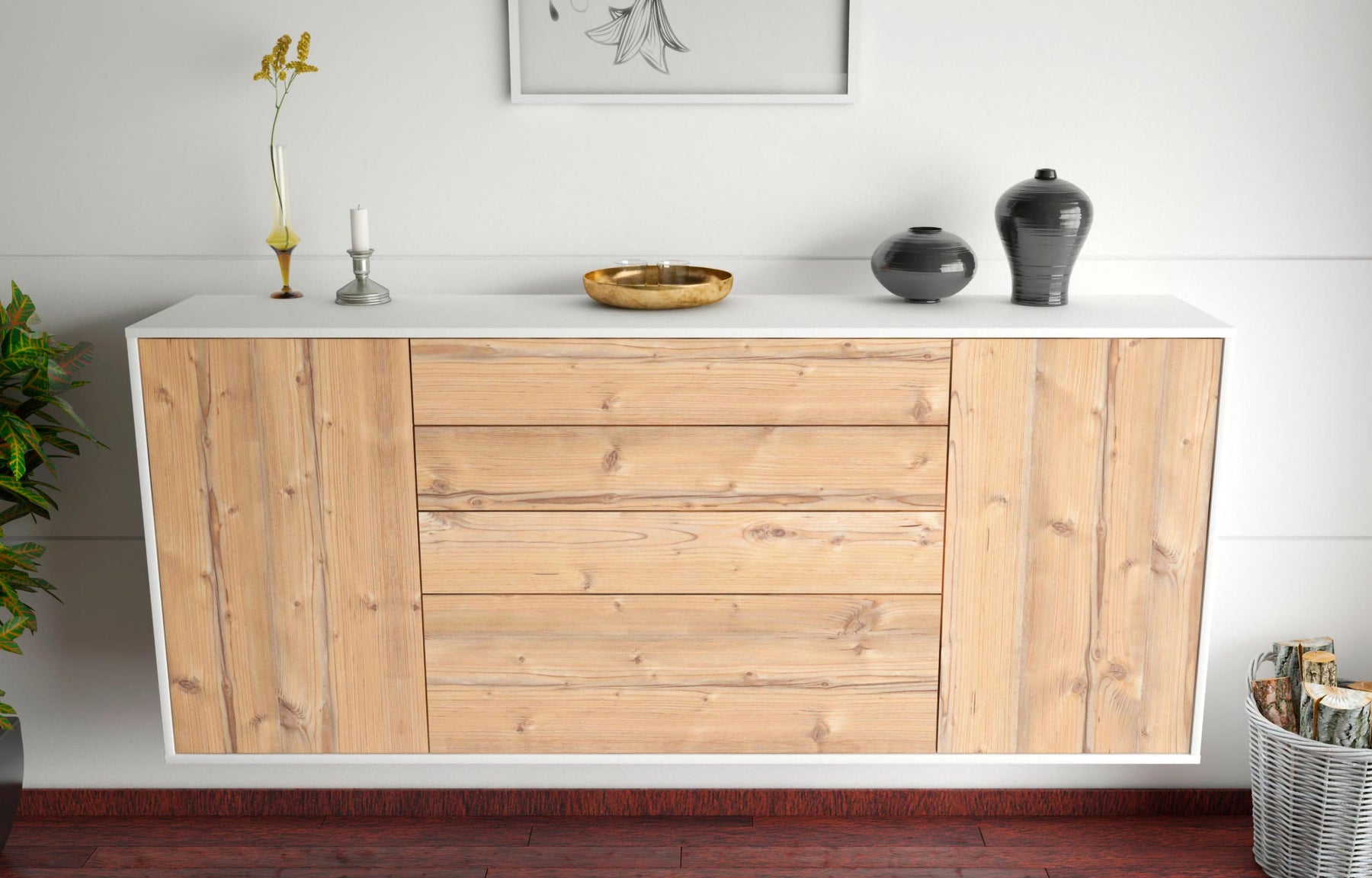 Sideboard Alexandria, Pinie, hängend (180x79x35cm)