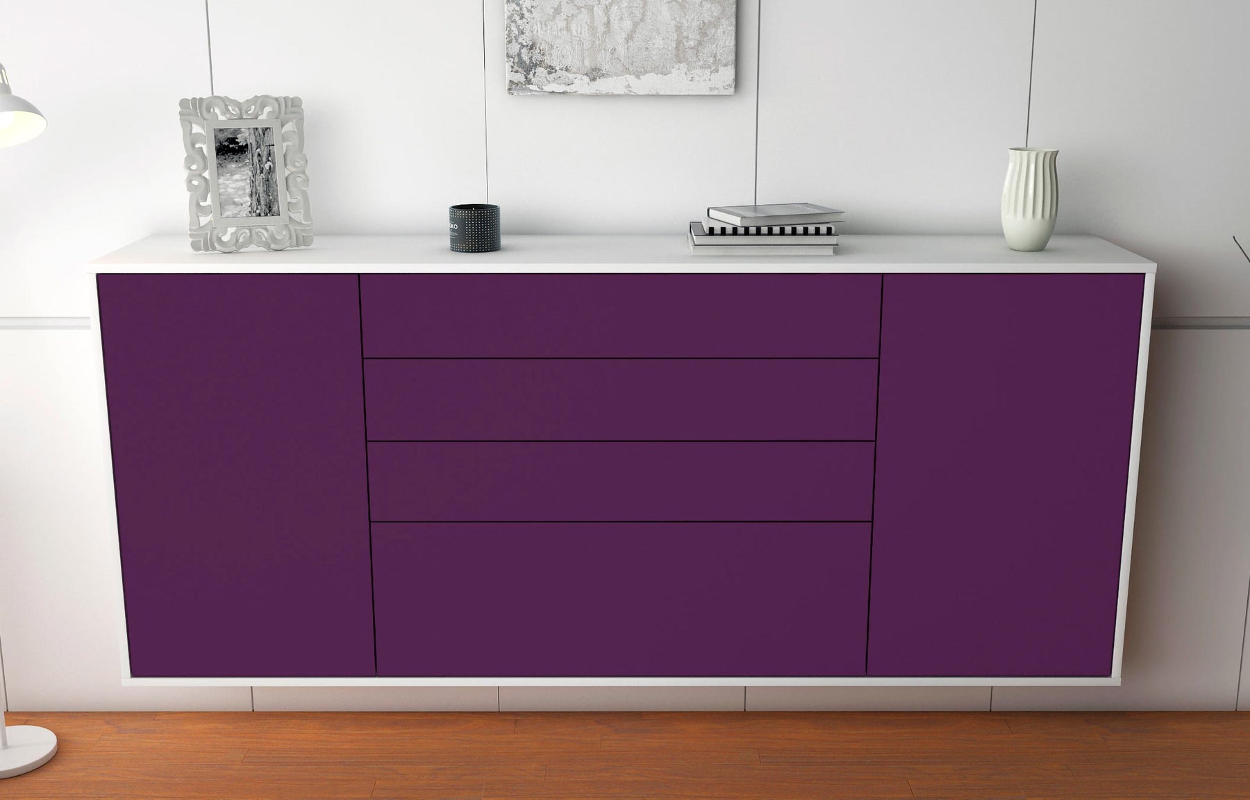 Sideboard Alexandria, Lila, hängend (180x79x35cm)