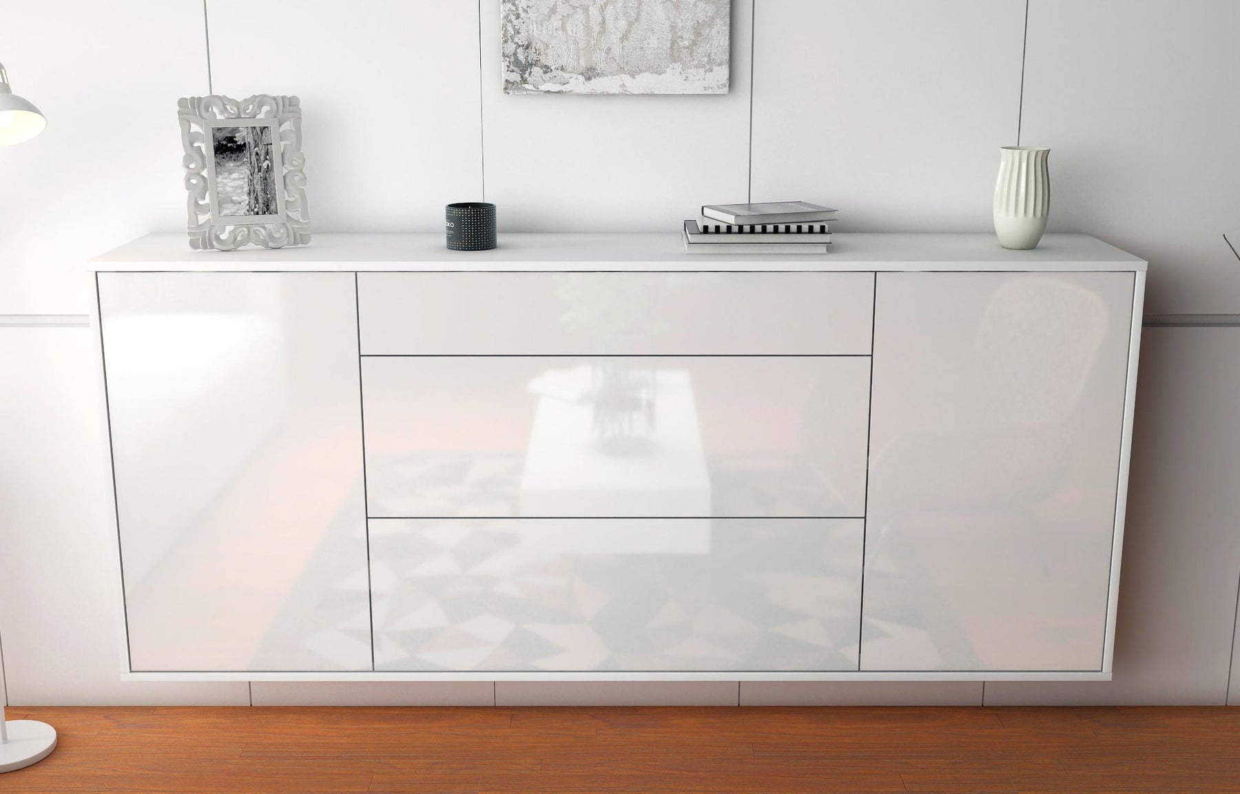 Sideboard Syracuse, Weiß, hängend (180x79x35cm)