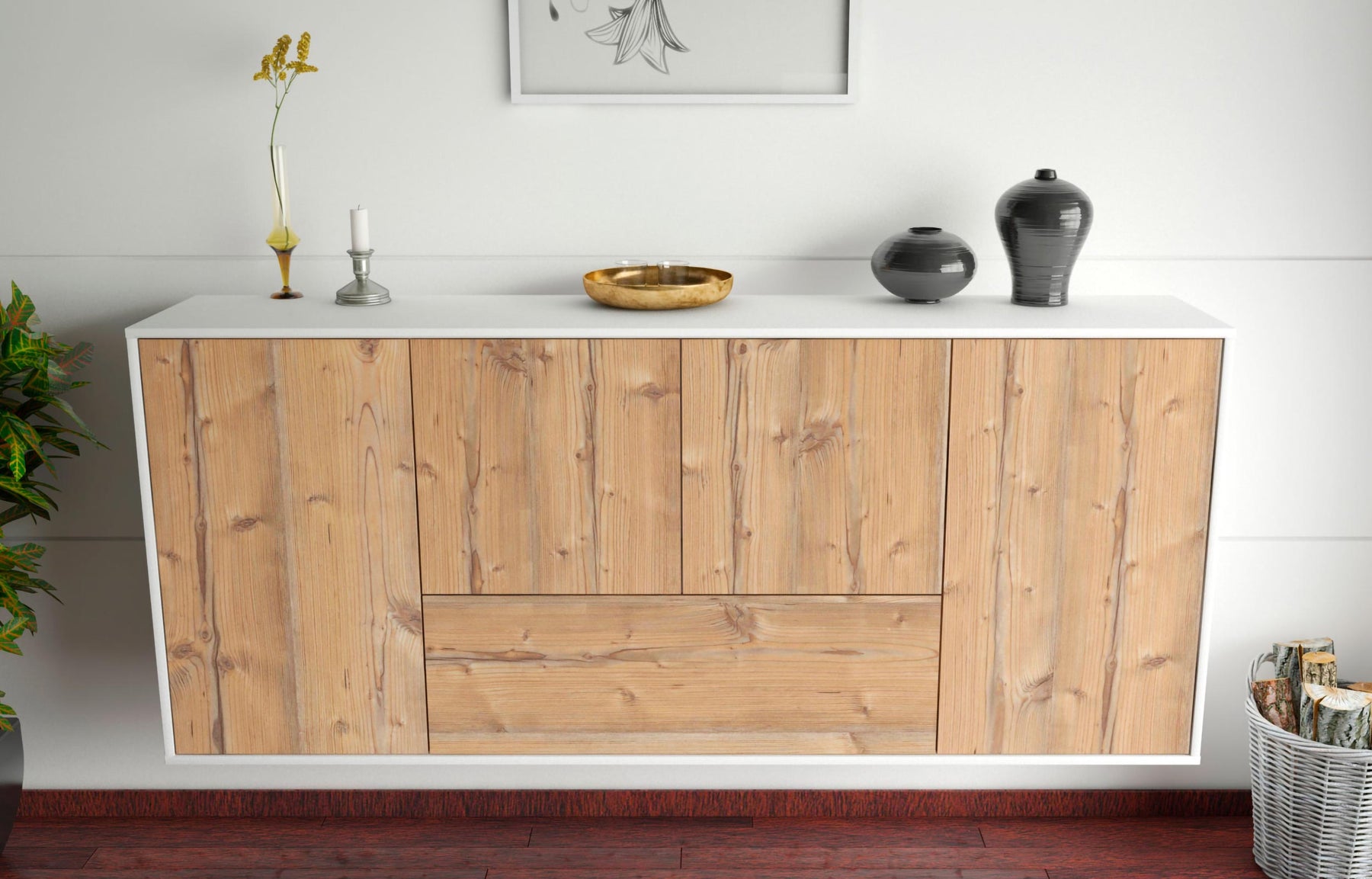 Sideboard Escondido, Pinie, hängend (180x79x35cm)