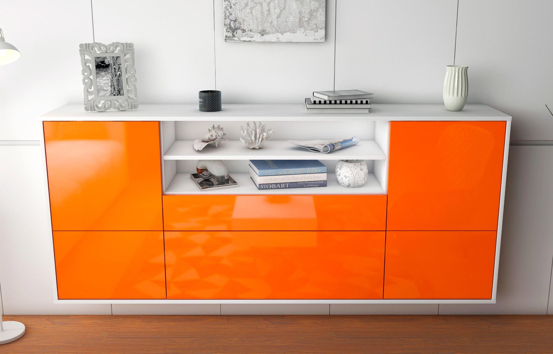 Sideboard Escondido, Orange, hängend (180x79x35cm)