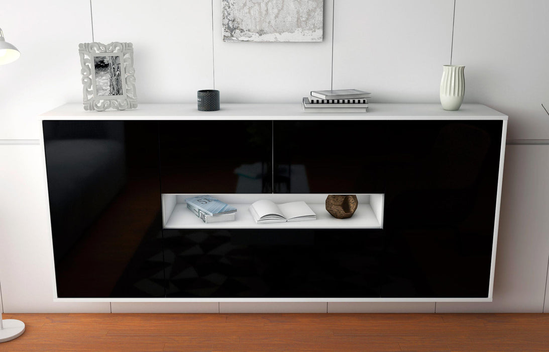 Sideboard Warren, Schwarz, hängend (180x79x35cm)