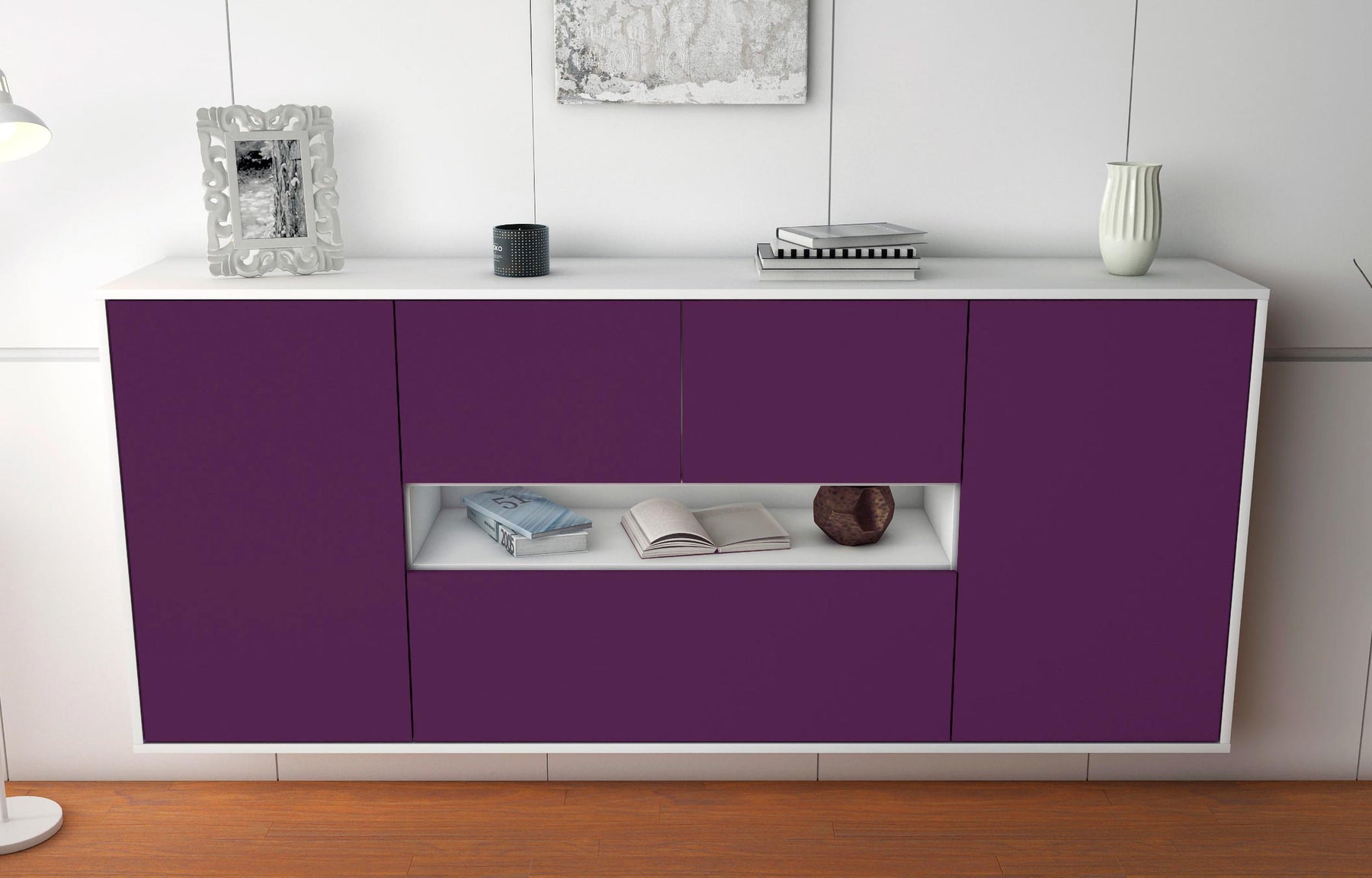 Sideboard Warren, Lila, hängend (180x79x35cm)