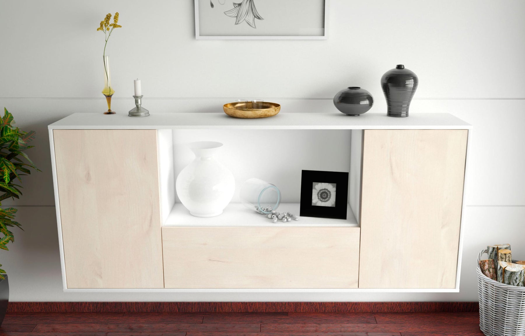 Sideboard Fort Collins, Zeder, hängend (180x79x35cm)