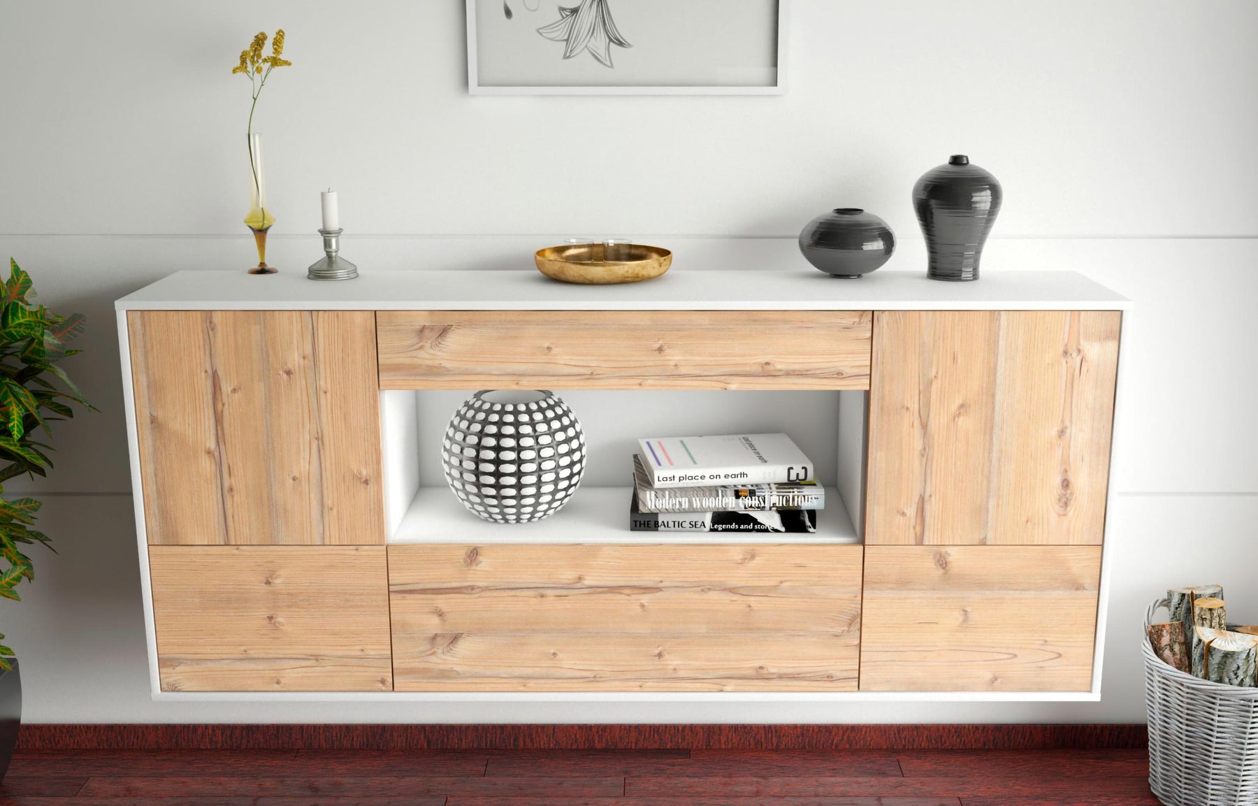 Sideboard East Los Angeles, Pinie, hängend (180x79x35cm)