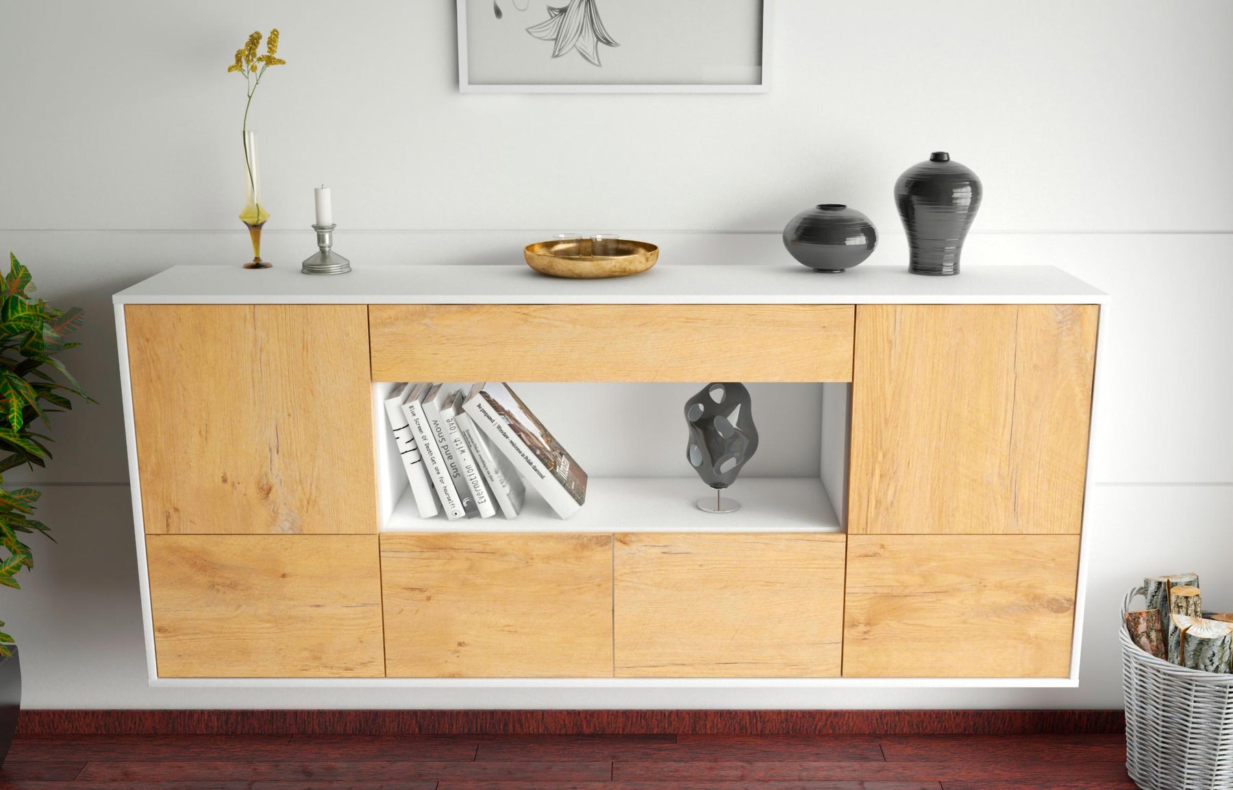 Sideboard Fullerton, Eiche, hängend (180x79x35cm)