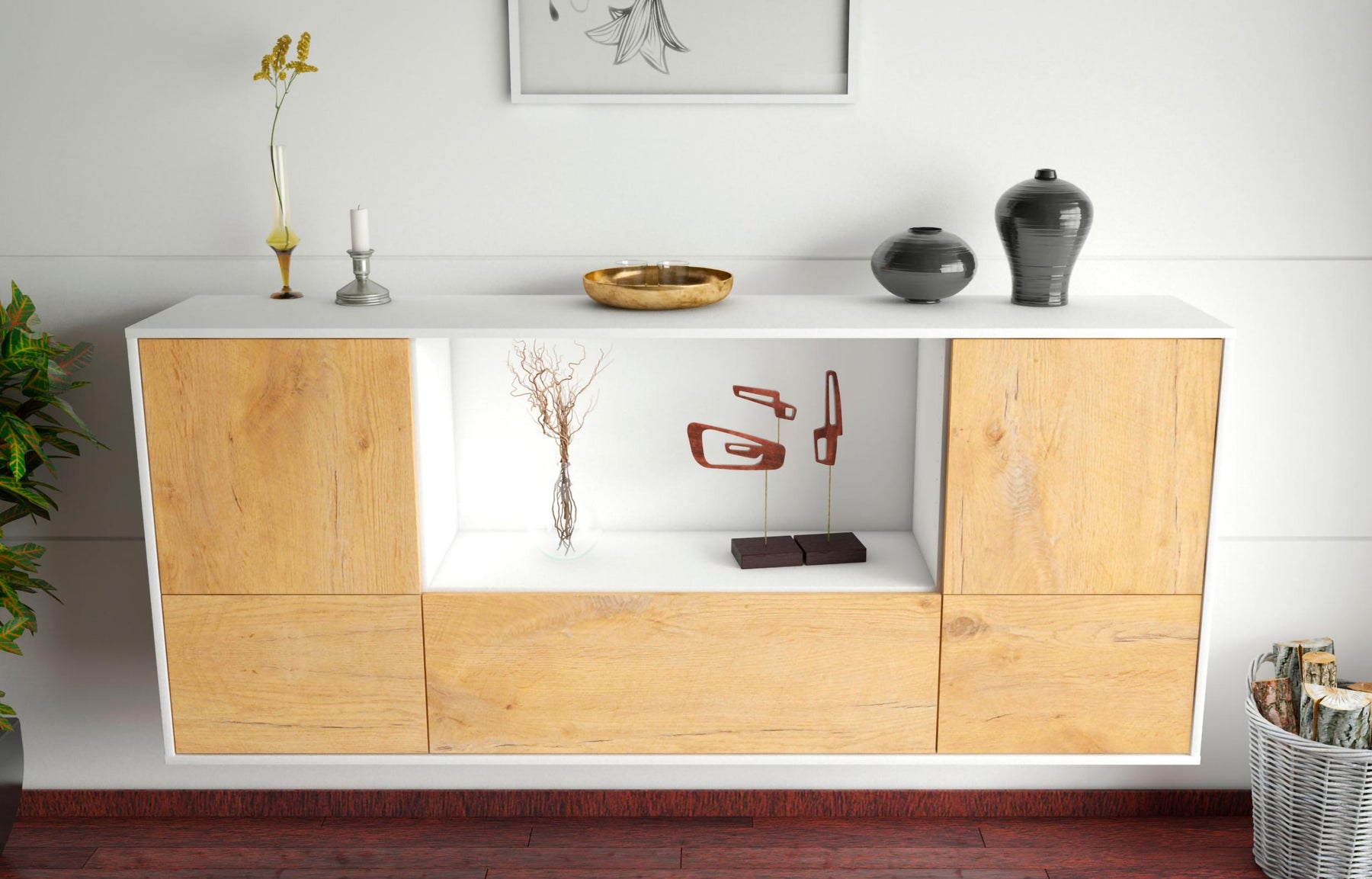 Sideboard Sunnyvale, Eiche, hängend (180x79x35cm)