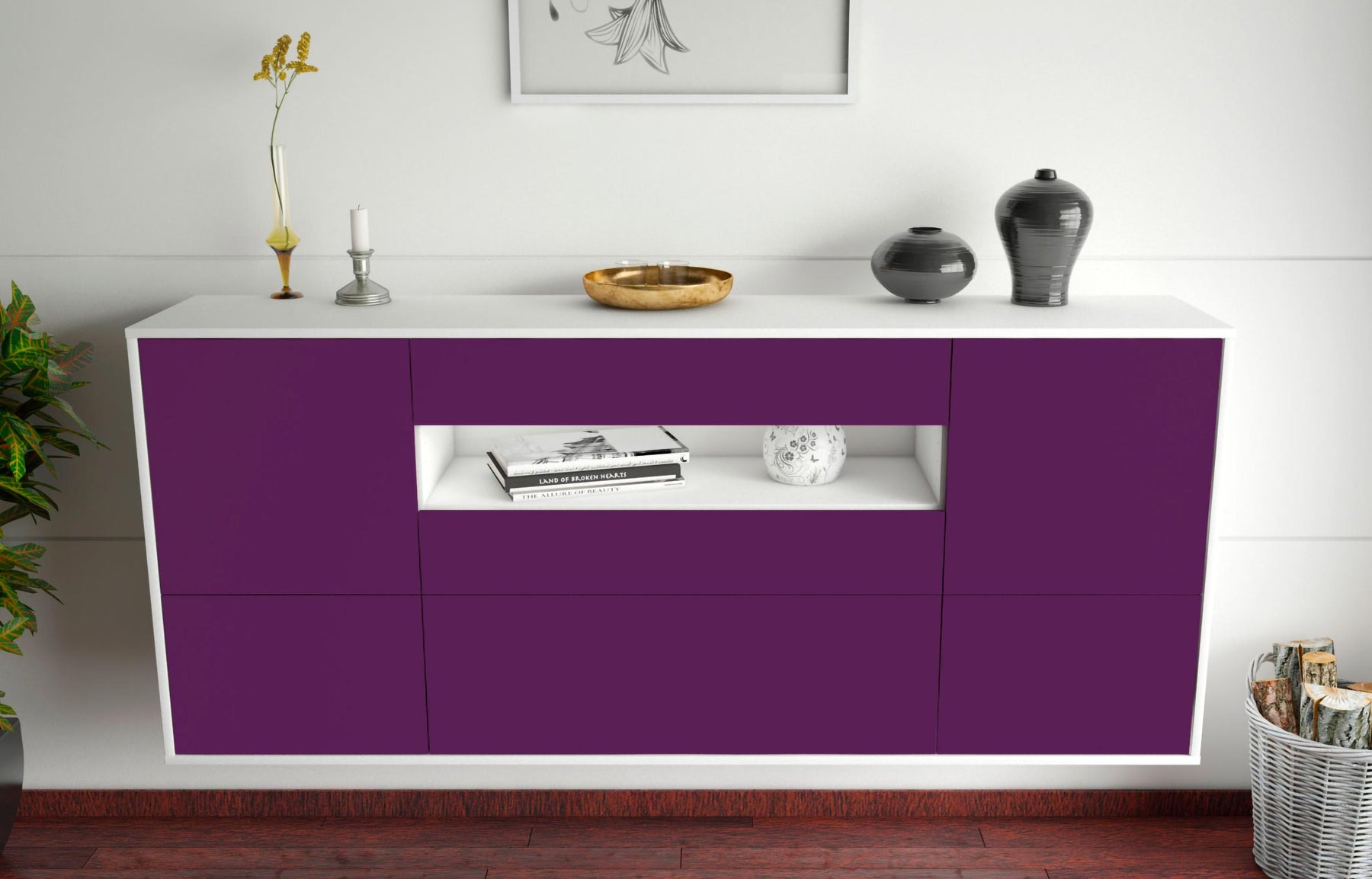 Sideboard Savannah, Lila, hängend (180x79x35cm)