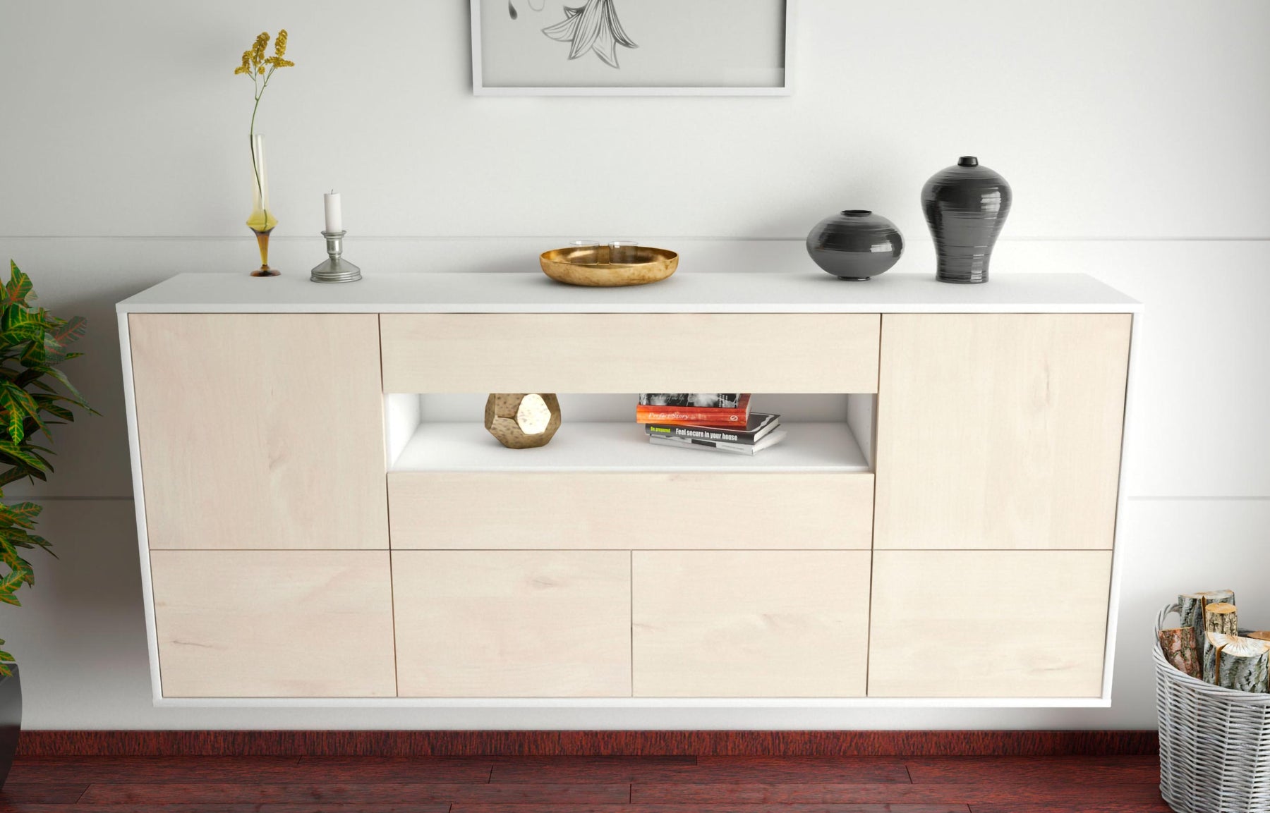 Sideboard McAllen, Zeder, hängend (180x79x35cm)