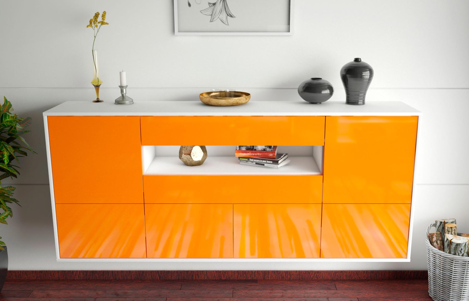 Sideboard McAllen, Orange, hängend (180x79x35cm)