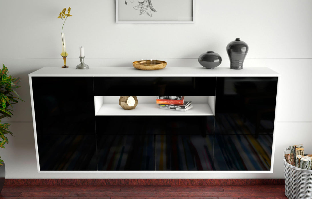 Sideboard McAllen, Schwarz, hängend (180x79x35cm)