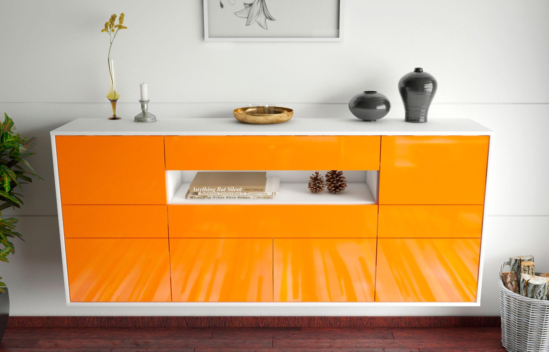 Sideboard Coral Springs, Orange, hängend (180x79x35cm)