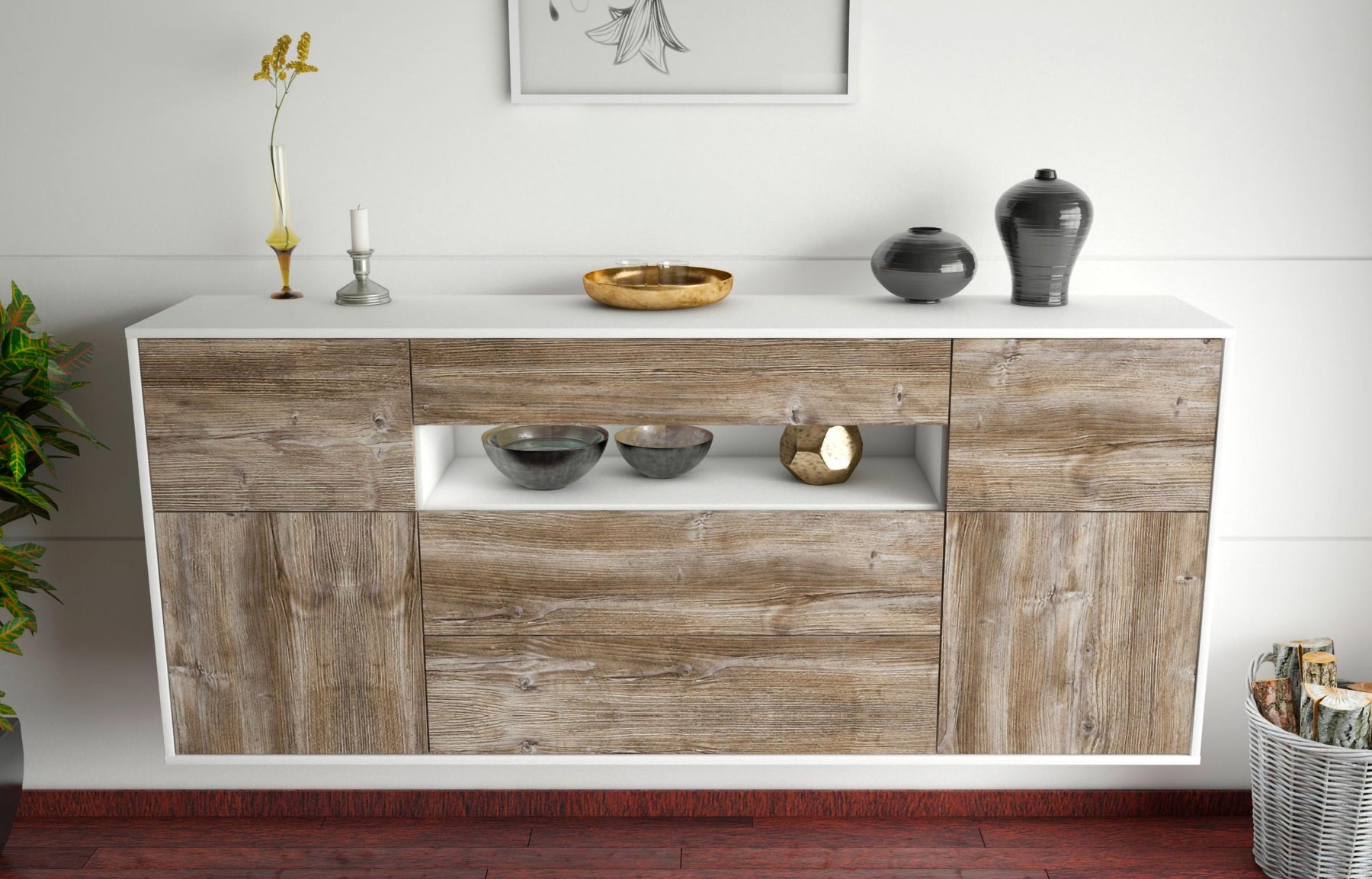 Sideboard Elizabeth, Treibholz, hängend (180x79x35cm)