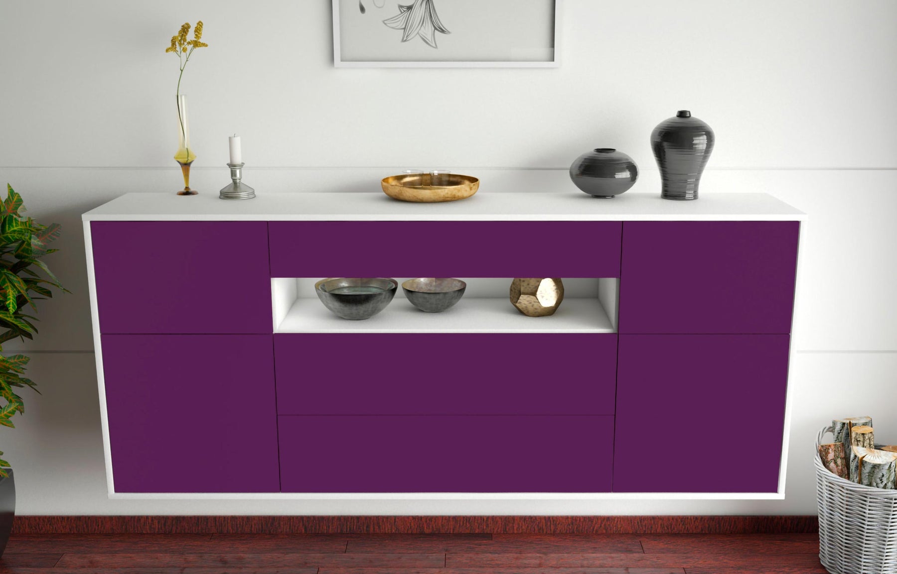 Sideboard Elizabeth, Lila, hängend (180x79x35cm)