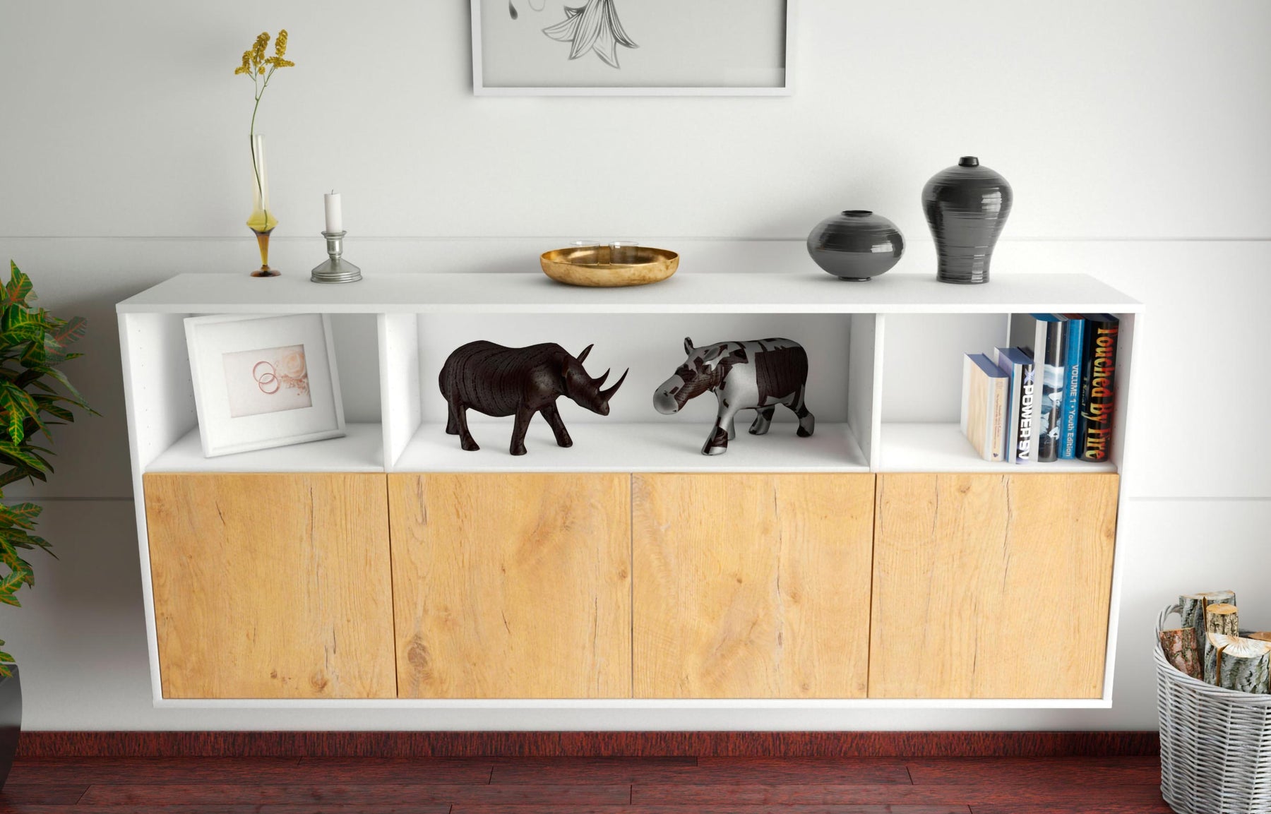 Sideboard Columbia, Eiche, hängend (180x79x35cm)