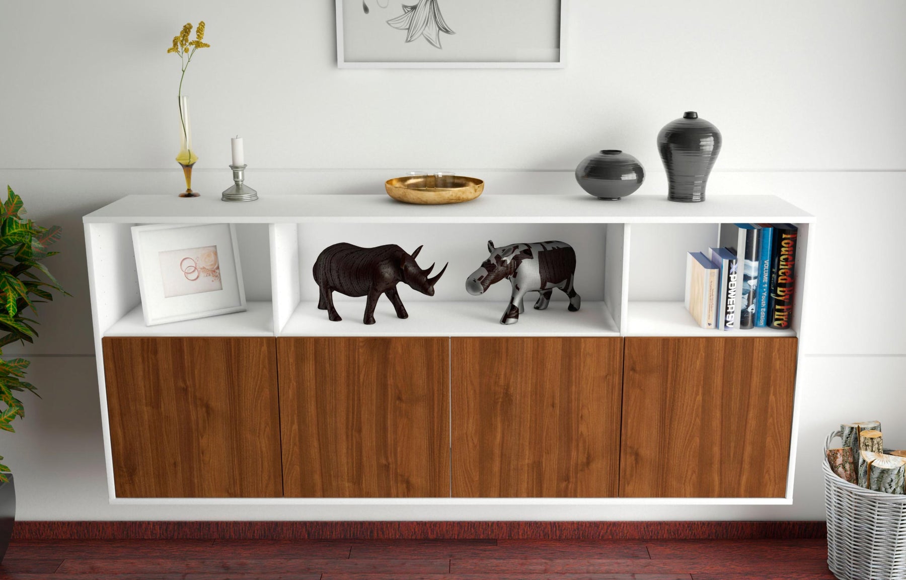 Sideboard Columbia, Walnuss, hängend (180x79x35cm)