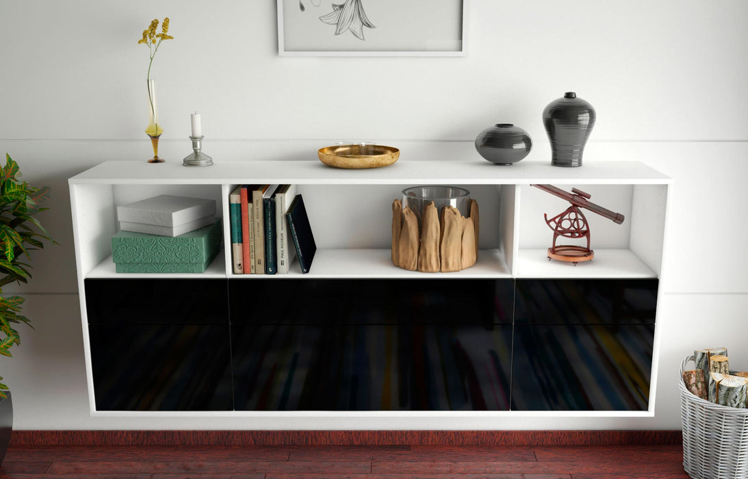 Sideboard Cary, Schwarz, hängend (180x79x35cm)