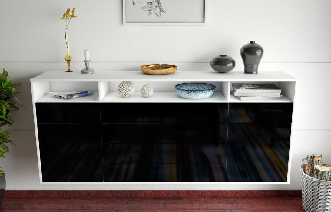 Sideboard Bellevue, Schwarz, hängend (180x79x35cm)