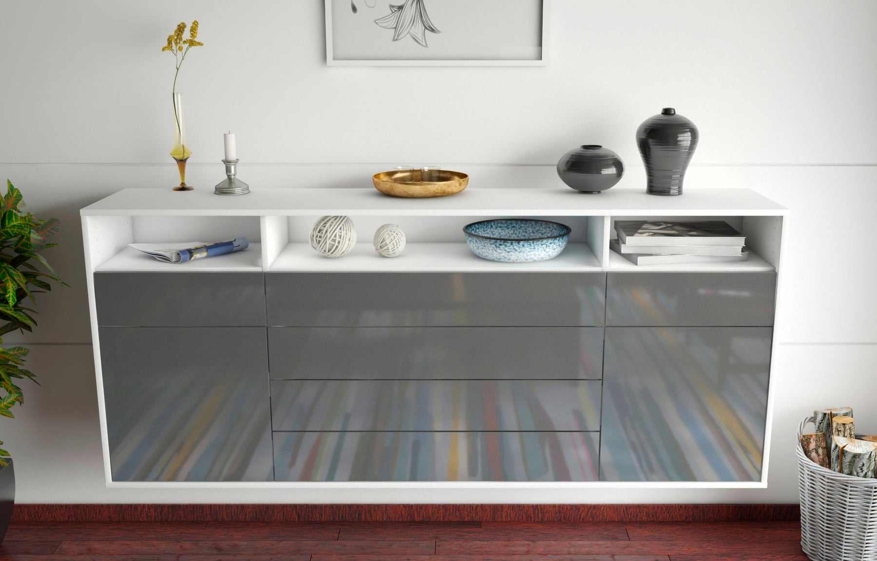 Sideboard Bellevue, Grau, hängend (180x79x35cm)