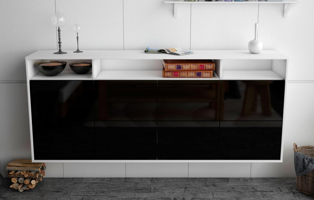 Sideboard Concord, Schwarz, hängend (180x79x35cm)