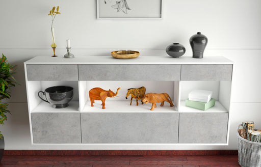 Sideboard Clarksville, Beton, hängend (180x79x35cm)