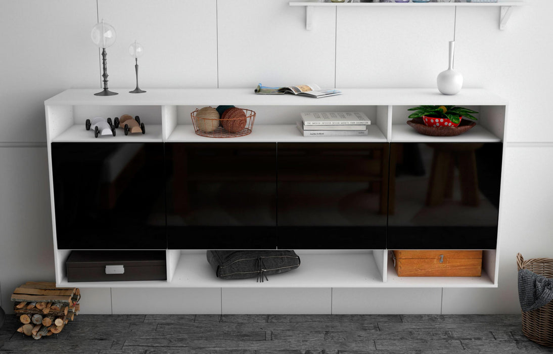 Sideboard Provo, Schwarz, hängend (180x79x35cm)