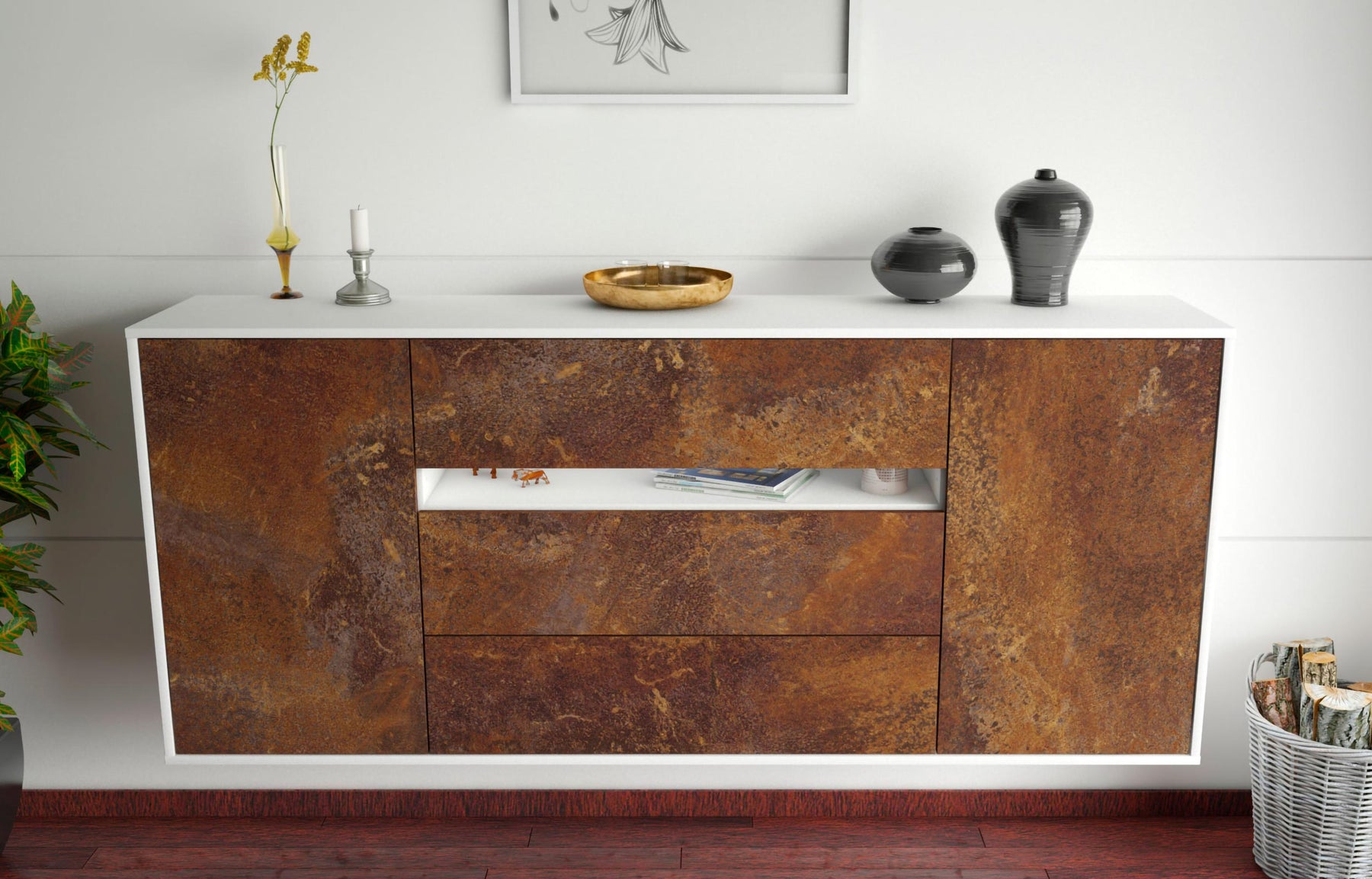 Sideboard McKinney, Rost, hängend (180x79x35cm)