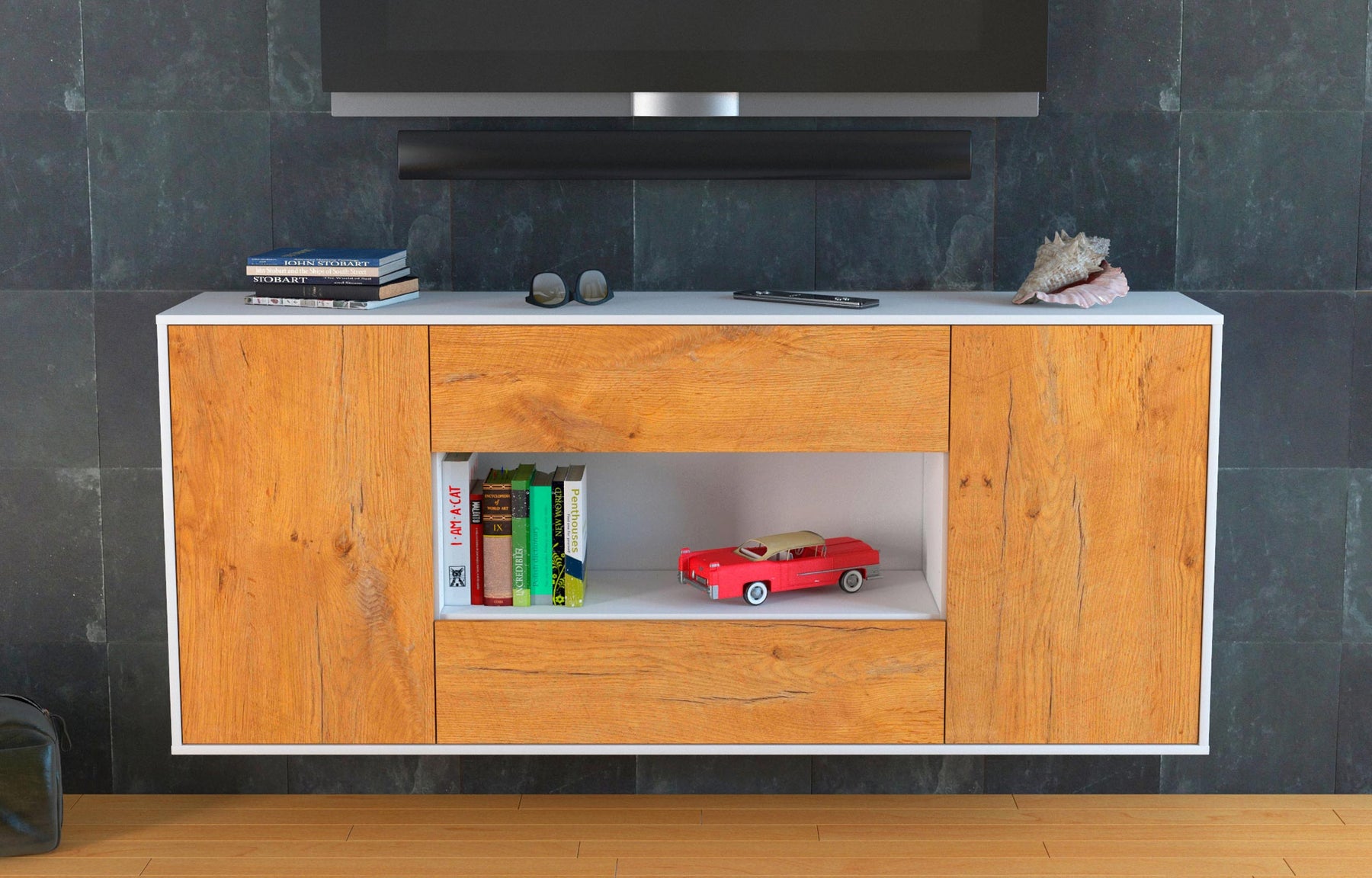 Sideboard Denton, Eiche, hängend (180x79x35cm)