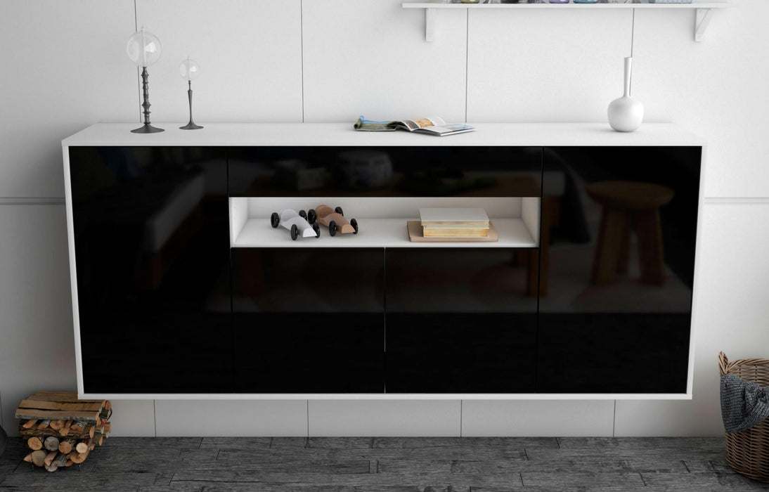 Sideboard Lansing, Schwarz, hängend (180x79x35cm)