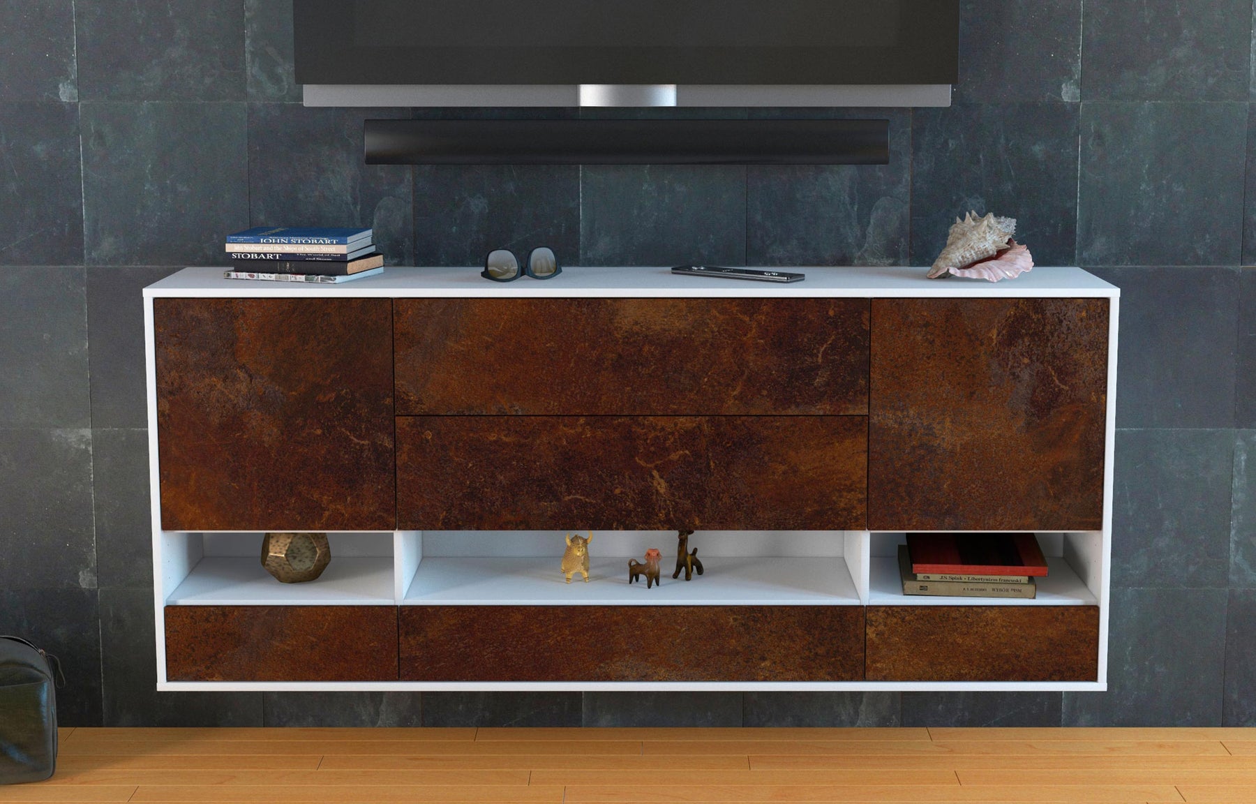 Sideboard Lafayette, Rost, hängend (180x79x35cm)