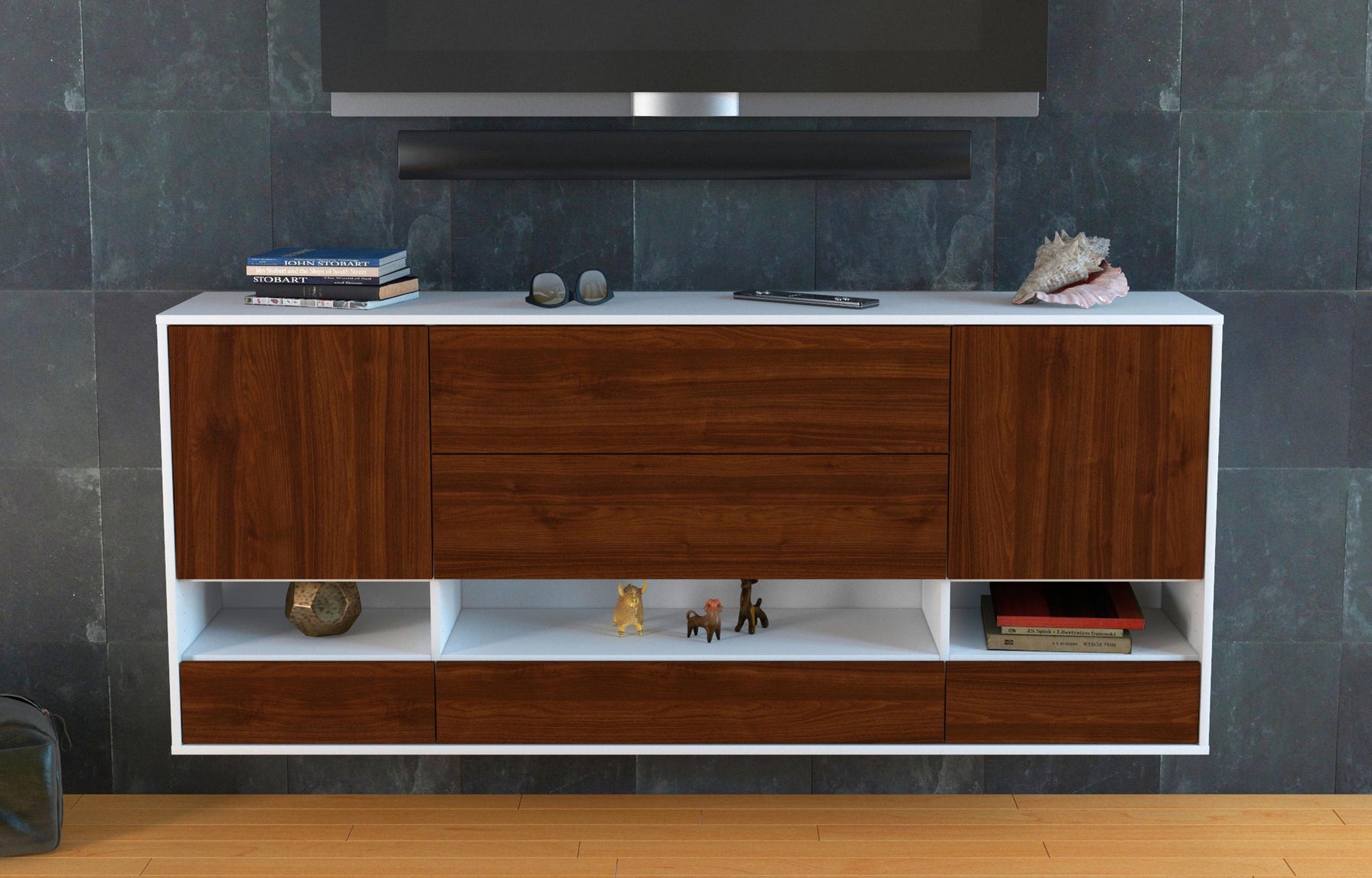 Sideboard Lafayette, Walnuss, hängend (180x79x35cm)