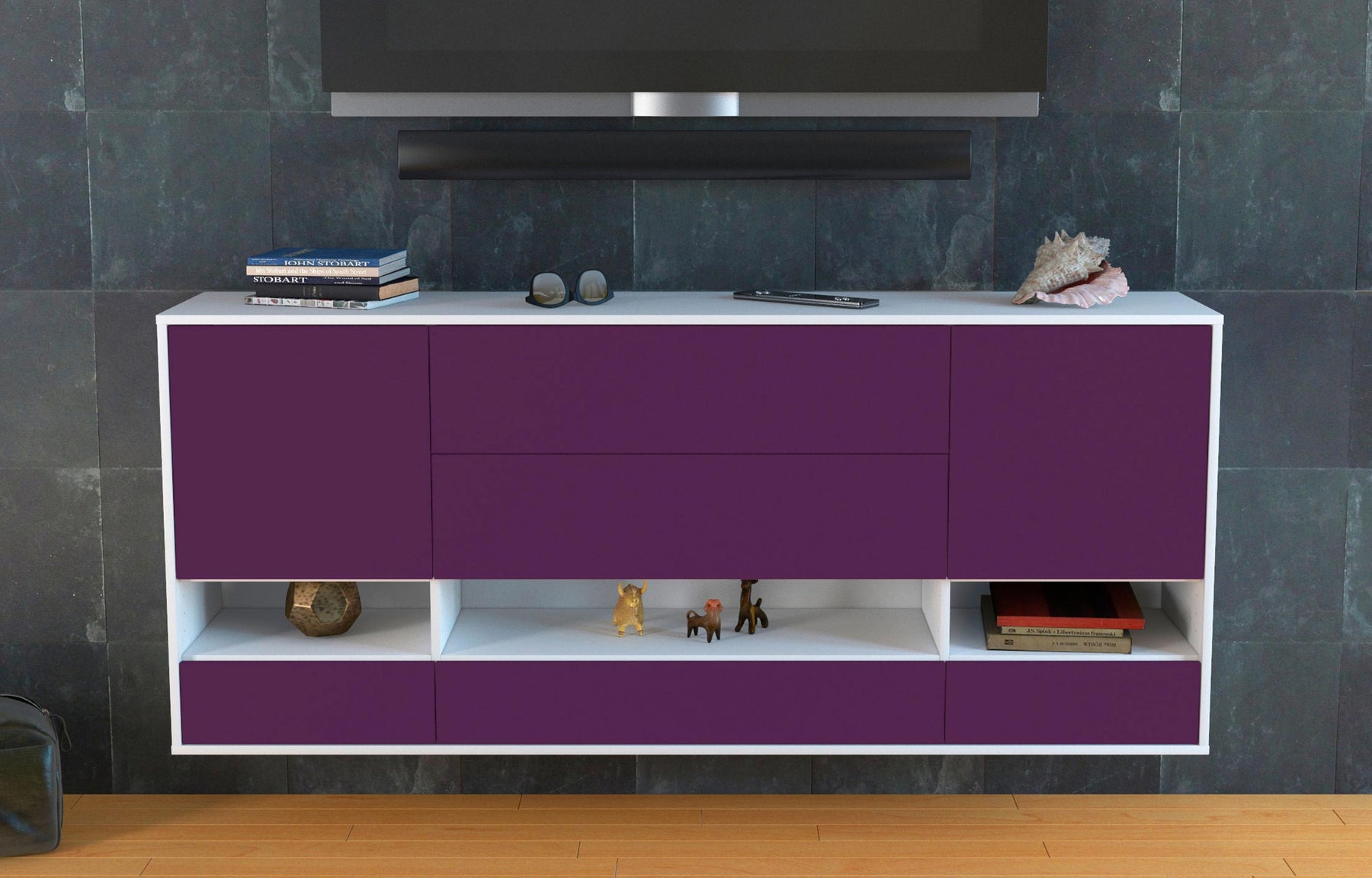 Sideboard Lafayette, Lila, hängend (180x79x35cm)