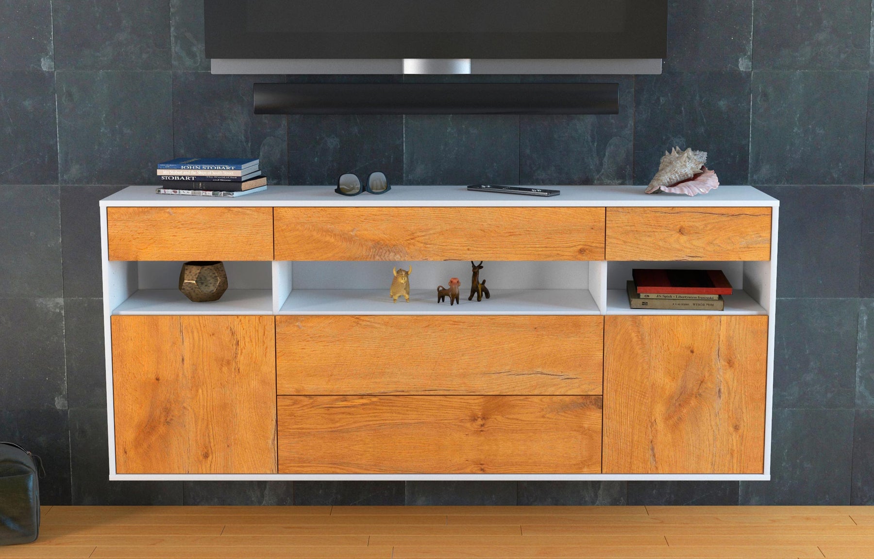 Sideboard Inglewood, Eiche, hängend (180x79x35cm)