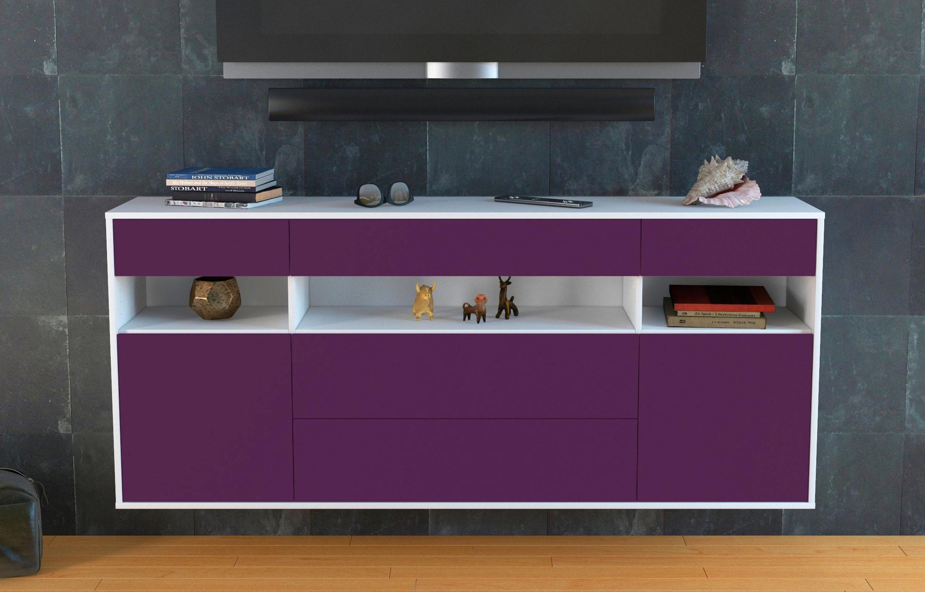 Sideboard Inglewood, Lila, hängend (180x79x35cm)