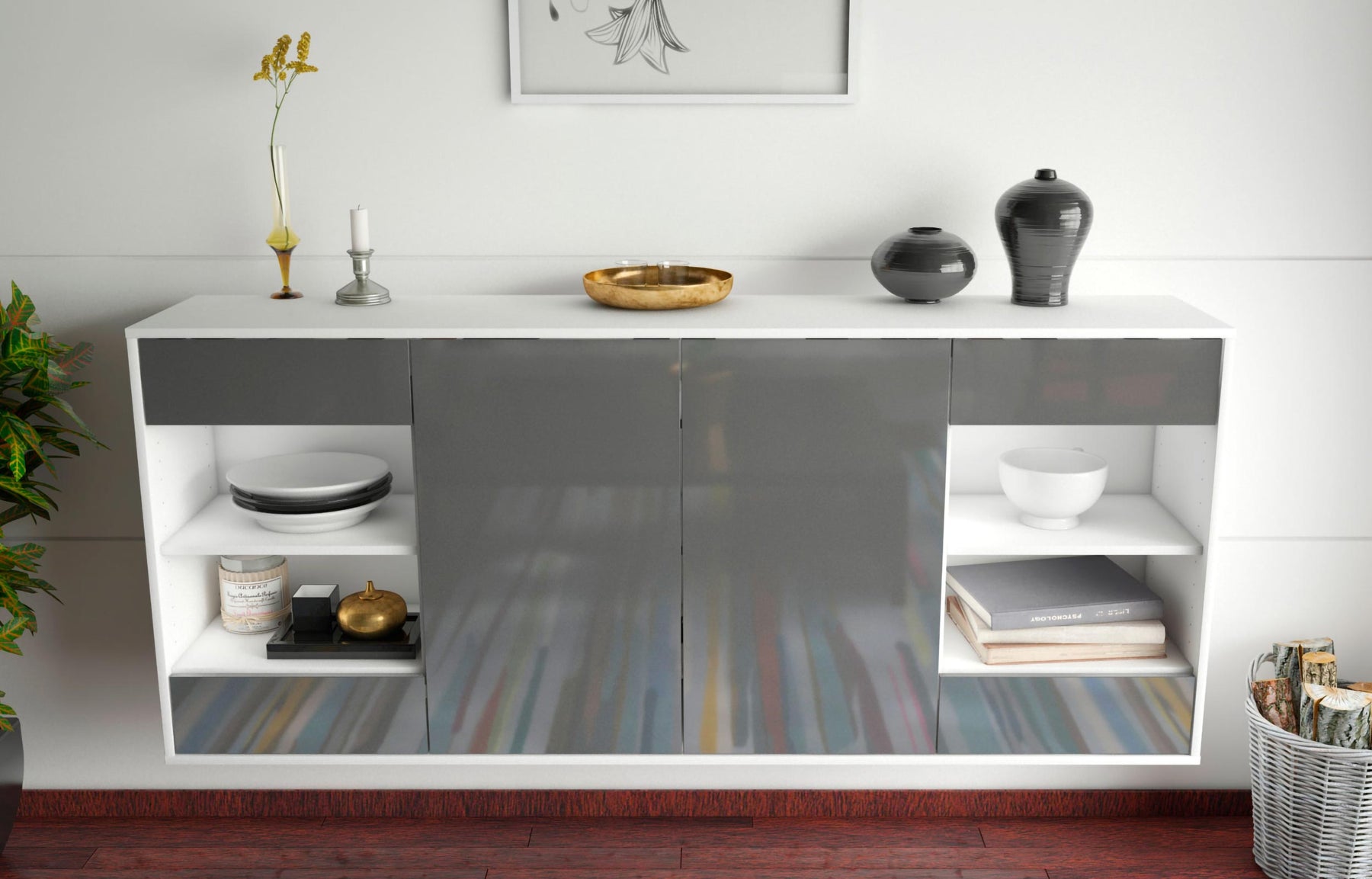 Sideboard Independence, Grau, hängend (180x79x35cm)